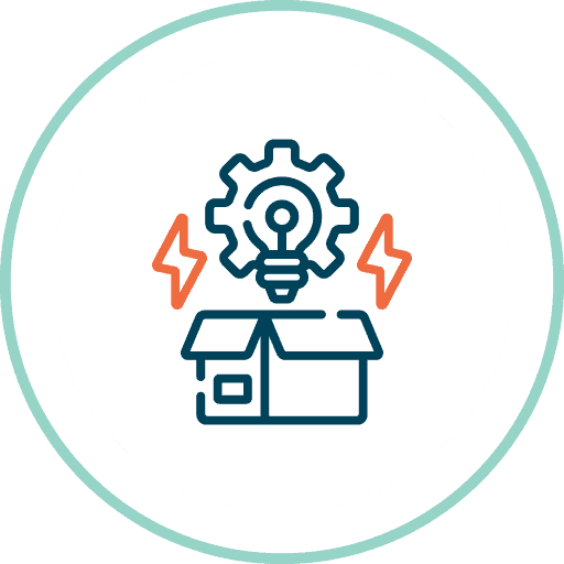 ADAMftd_Potential or development opportunities Gear-shaped lightbulb inside box; professional services innovation - Global Trade Data